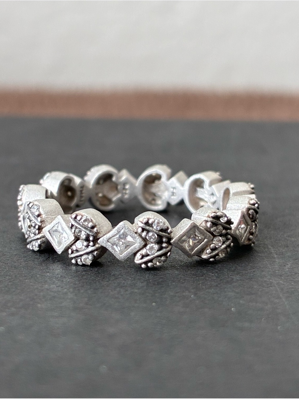 Freida Rothman Ring Sz 9- Black and Silver